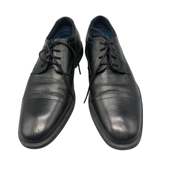 NunnBush  lace up dress shoes black leather with comfort gel memory foam 8m READ - Picture 1 of 8
